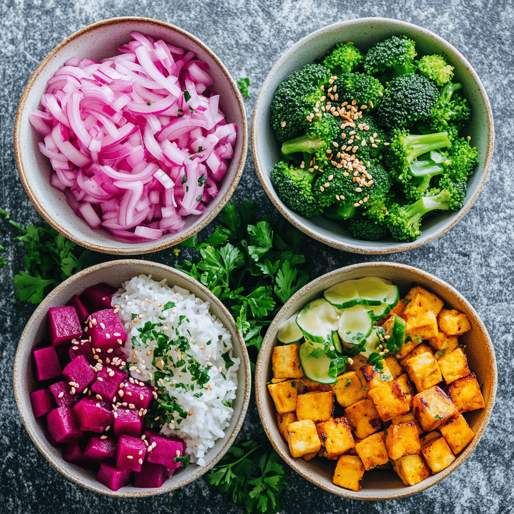 Ingredients for making a Buddha Bowl Recipes