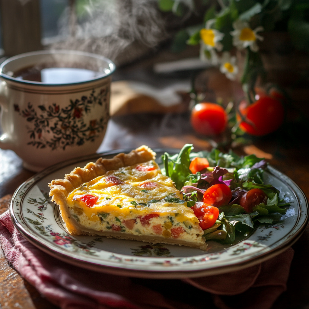 slice of gluten free quiche recipe