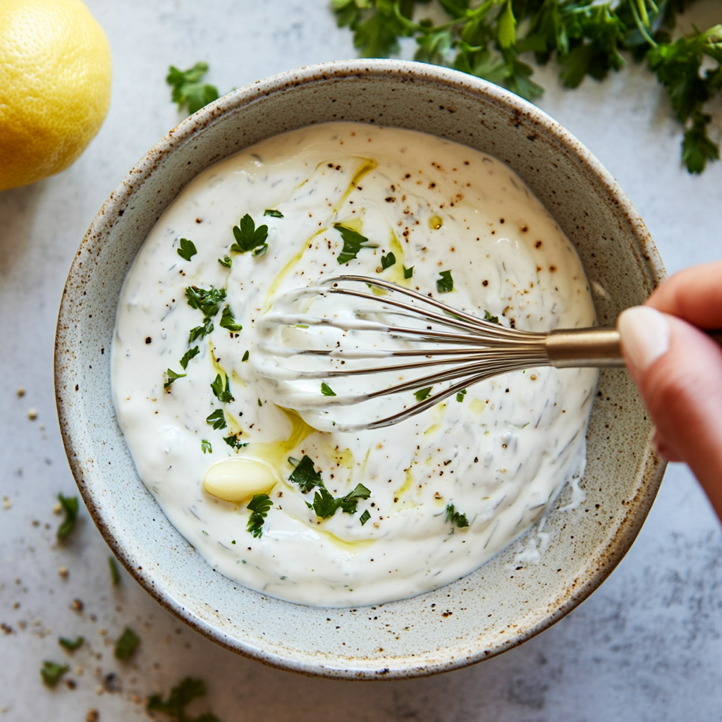 Greek yogurt dressing for cucumber salad