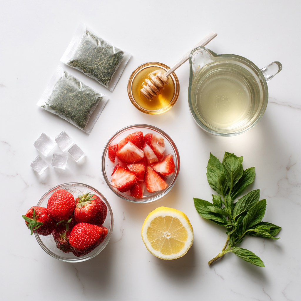 strawberry green tea mocktail ingredients