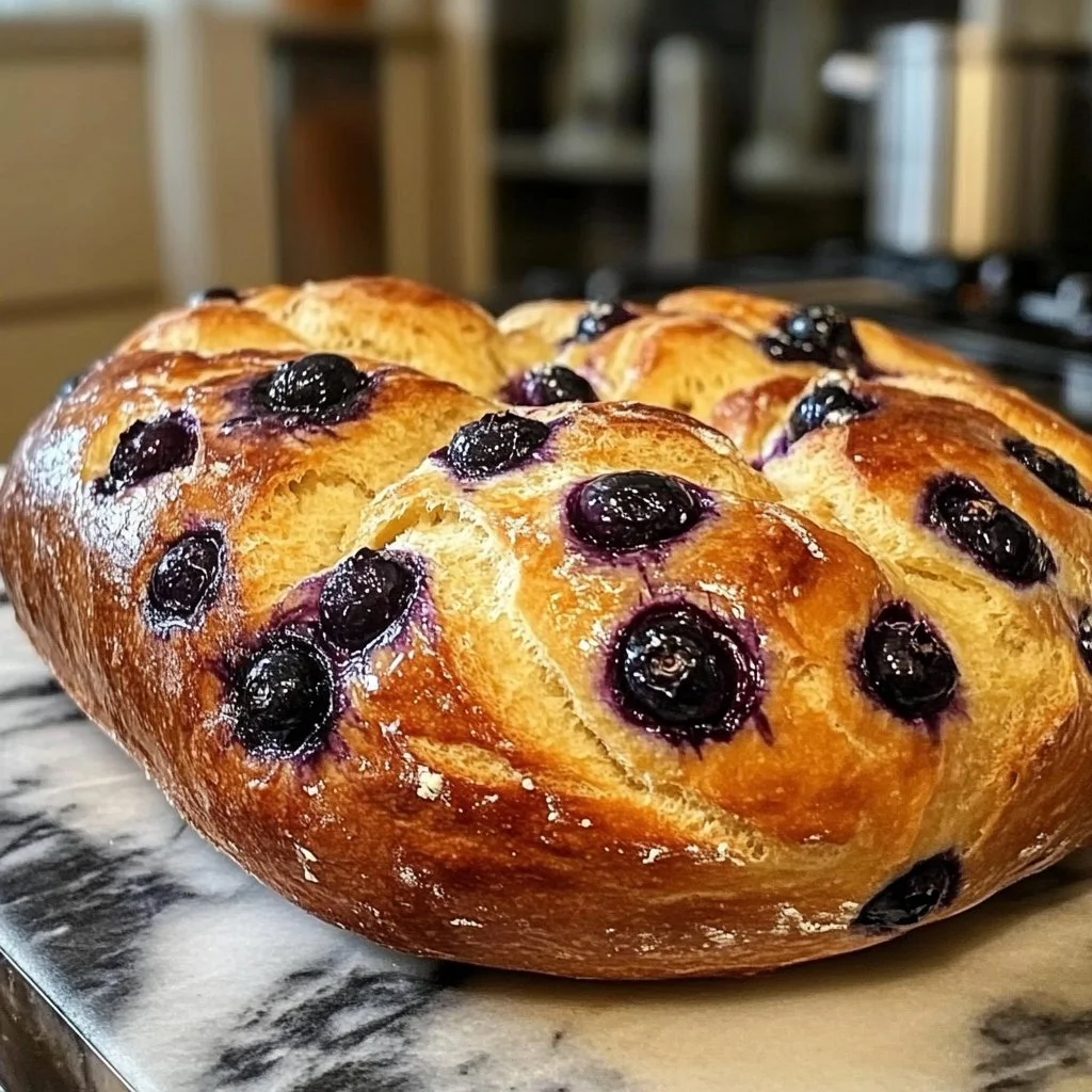 Blueberry Lemon Cream Cheese Sourdough Bread