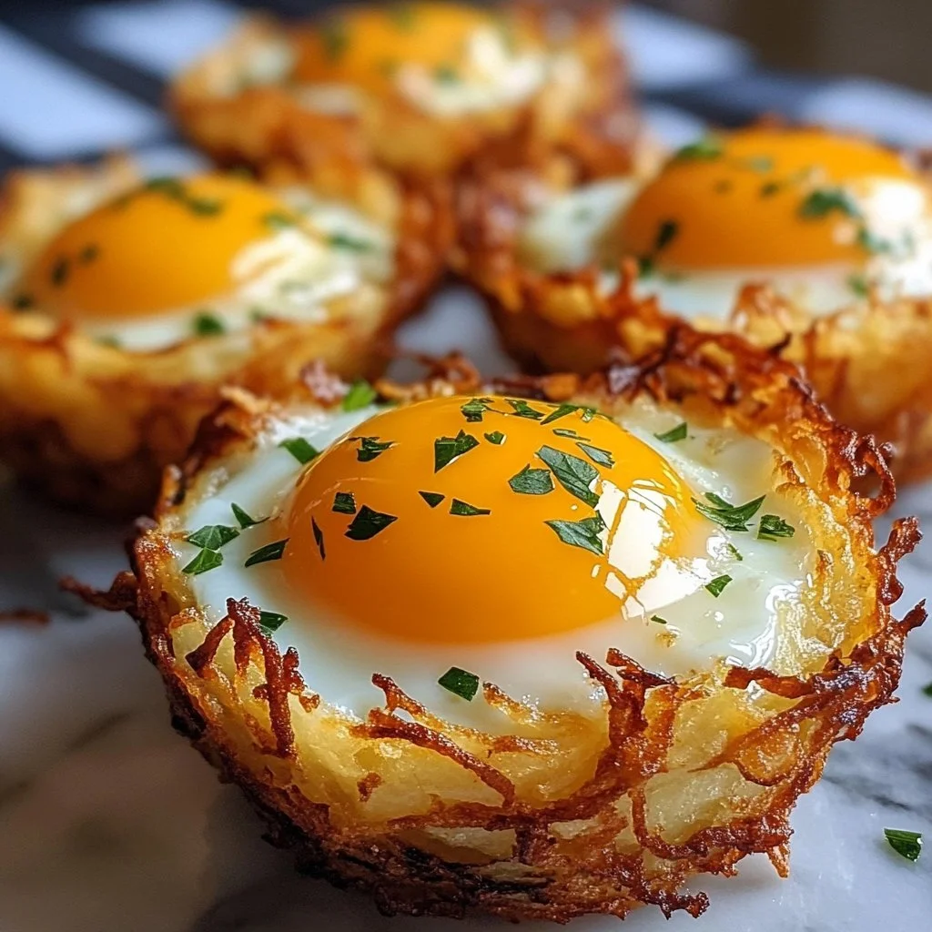 Eggs in Crispy Hash Brown Baskets