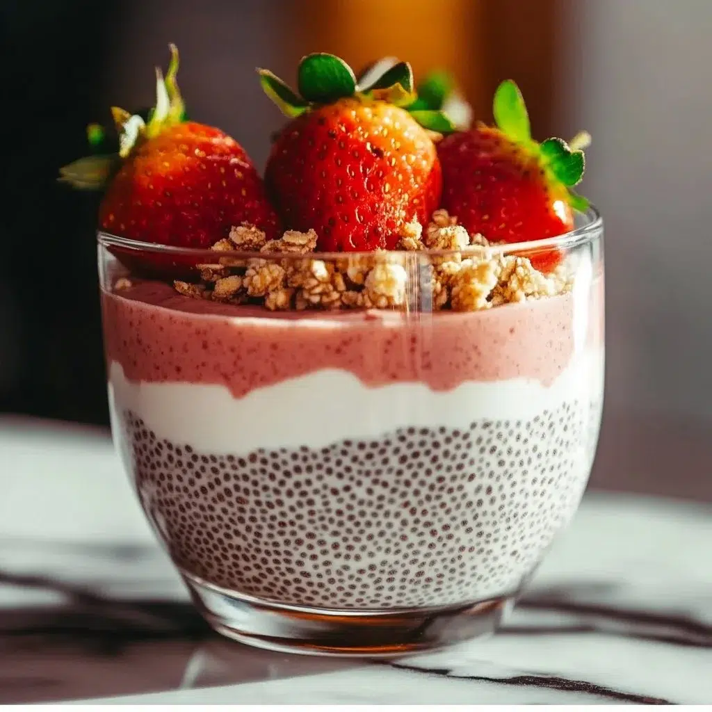 Strawberry Cheesecake Chia Seed Pudding
