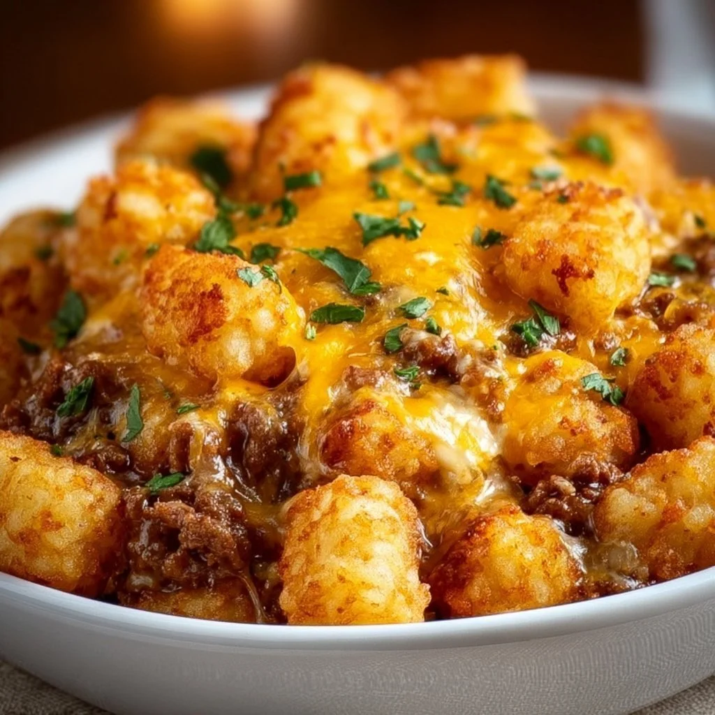 Tater Tot Casserole with Ground Beef